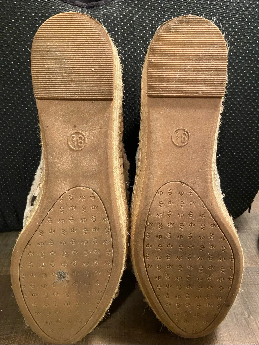 DV by Dolce Vita Beige and Black Canvas Lace-Up Espadrille Sneakers